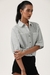 Womens Charcoal Striped Kimono High-Low Shirt