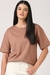 Womens Cotton Oversized Brown T-Shirt