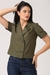 Womens Olive Blazer Top