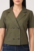 Womens Olive Blazer Top