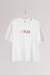 Womens Ecru "Ferias" Embroidered Oversized Tee