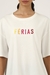 Womens Ecru "Ferias" Embroidered Oversized Tee