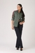 Womens Green Navy Cotton Side Stripe Shirt