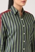 Womens Green Navy Cotton Side Stripe Shirt