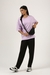 Womens Lavender Solid Oversized Tee