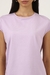 Womens Lavender Solid Wide Armhole Tee