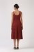 Womens Rust Fit & Flare Midi Dress