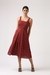Womens Rust Fit & Flare Midi Dress