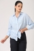 Womens Paneled Blue Striped Shirt