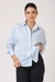 Womens Paneled Blue Striped Shirt