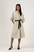 Womens Sandstone & Offwhite Striped Kimono Dress