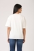 Womens White Oversized T-Shirt with Green Crochet