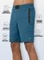 Men's Active Gym Shorts with Bonded  Zipper Pocket Teal