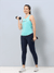 Women Slit Back Mesh Tank Top Turquoise
