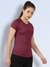 Women's Quick Dry Round Neck Gym T-Shirt Maroon