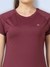 Women's Quick Dry Round Neck Gym T-Shirt Maroon