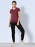 Women's Quick Dry Round Neck Gym T-Shirt Maroon