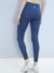 Women's Stretchable High Waisted Printed Leggings Blue