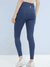 Women's Super High Waisted Satin Finish Sun Protected Tights Indigo