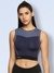 Women Sleeveless Sports Crop Top Navy