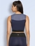 Women Sleeveless Sports Crop Top Navy