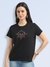 Women's Premium Combed Cotton Printed T-Shirt Black
