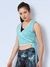 Women Ultra Breathable Side knot Wrap around Crop top Turquoise