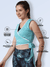 Women Ultra Breathable Side knot Wrap around Crop top Turquoise