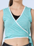 Women Ultra Breathable Side knot Wrap around Crop top Turquoise
