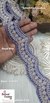 Double Scalloped Raw Silk Embroidered Royal Blue Colour Lace Roll