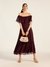 BROWN MARGO OFF-SHOULDER LONG DRESS