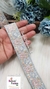 Threaded Flower Bouquet Grey Fabric Sequin Edging Embroidered Trim