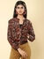 Black & Rust Mia Allover Bomber Jacket