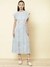 Powder Blue Solid Breeze Cut-Out Dress