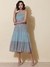 Blue Calico Floral Midi Dress