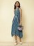 Blue Graded Stripe Midi Dress