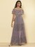 Light Purple Antique Roses Maxi Dress