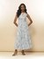 Blue Fashion Flair Floral  Long Dress