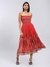 Coral Bluebell Flower Off-The-Shoulder Dress