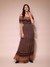 Brown Elliot Off-The-Shoulder Dress