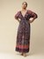 Navy Fashion Shawl Maxi Dress