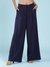 Navy Antalya Wide-Leg Pants