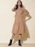 Brown Fashion Flair Midi Dress