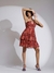 Red Fashion Flair Printed Short Dress