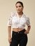White Celine Crop Top