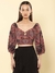 Black Fashion Flair Printed Crop Top