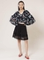 Navy Fashion Flair Crop Top