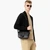 Small Monogram Leather Flap Satchel