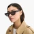 Quilted Narrow Cat Eye Sunglasses