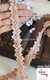 Sequence Pink Thread Embroidered Leaves Designer Trim